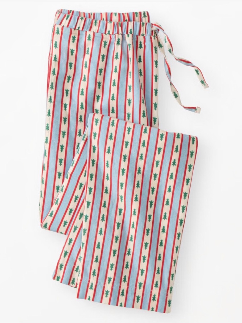 Hanna Andersson Adult Holiday Flannel Pajama Bottoms Pants Tree Stripes Large